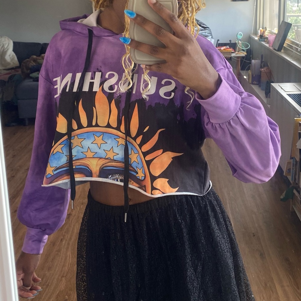 Purple and Gray Casual Hoodie